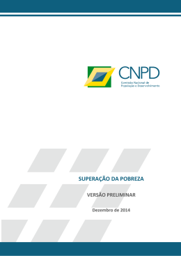 SUPERAÇÃO DA POBREZA - População e Desenvolvimento