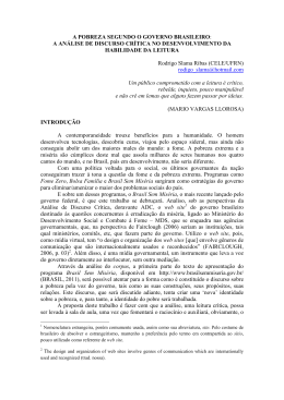 A POBREZA SEGUNDO O GOVERNO BRASILEIRO: A