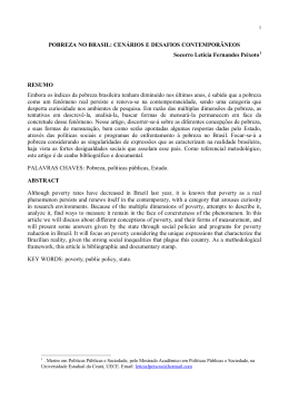 POBREZA NO BRASIL: CEN&Aacute;RIOS E DESAFIOS