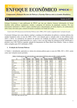 Comparando a Redução Recente da Pobreza e Extrema Pobreza