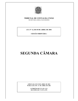 SEGUNDA C&Acirc;MARA - Tribunal de Contas da Uni&atilde;o