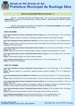 Edital de Homologa&ccedil;&atilde;o das Inscri&ccedil;&otilde;es