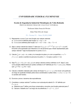 Provas Antigas Resolvidas de C&aacute;lculo Vetorial