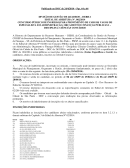 Inscri&ccedil;&otilde;es indeferidas e deferidas (Listas Espec&iacute;ficas e Geral)