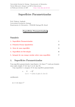 Superfícies Parametrizadas - Departamento de Matemática