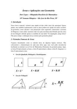 &Aacute;reas e Aplica&ccedil;&otilde;es em Geometria