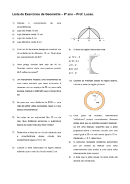 Lista de Exercícios de Geometria – 9º ano – Prof. Lucas.