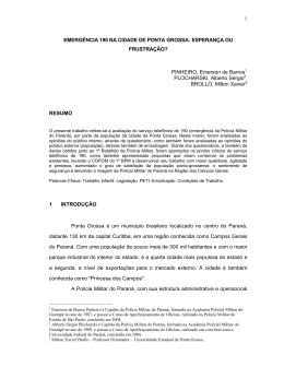 Emerg&ecirc;ncia 190 na cidade de Ponta Grossa