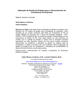 Artigo Gest&Atilde;&fnof;&Acirc;&pound;o de projetos Incubadoras