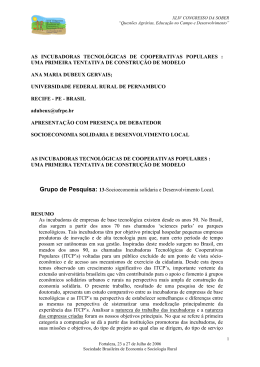 as incubadoras tecnol&oacute;gicas de cooperativas populares
