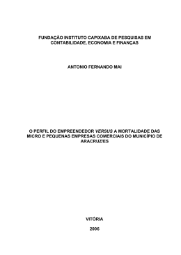 MAI, Antonio Fernando. O Perfil do empreendedor versus a