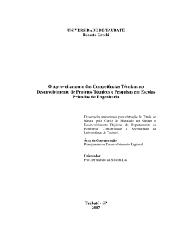 O Aproveitamento das Competências Técnicas no