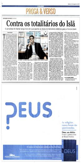 "Contra os totalitários do Islã", Rachel Bertol, O globo, 25