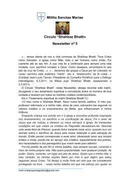 Militia Sanctae Mariae Círculo “Shahbaz Bhatti» Newsletter nº 5