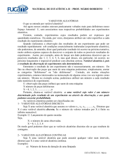 MATERIAL DE ESTATÍSTICA II – PROF. MÁRIO