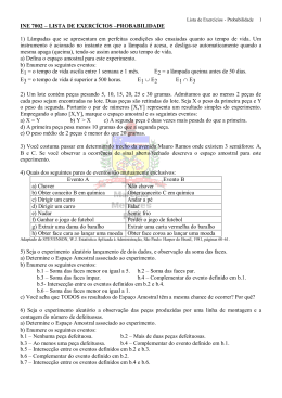 LISTA DE EXERC&Iacute;CIOS &ndash; INE 5122 &ndash; PROBABILIDADE E