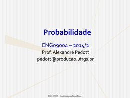 Estat&iacute;stica Aplicada &agrave; Ind&uacute;stria - Engenharia de Produ&ccedil;&atilde;o