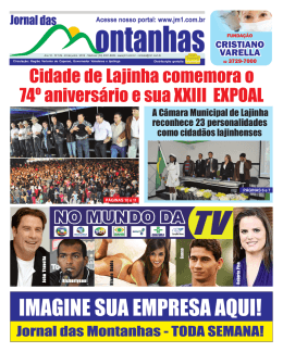 24 de junho de 2012 - JM1 Jornal das Montanhas Manhua&ccedil;u MG