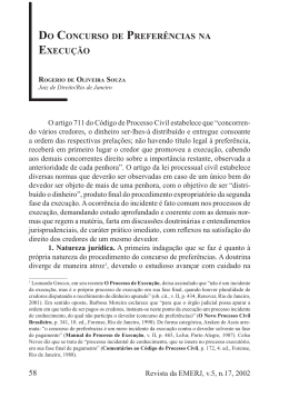 DO CONCURSO DE PREFER&Ecirc;NCIAS NA EXECU&Ccedil;&Atilde;O