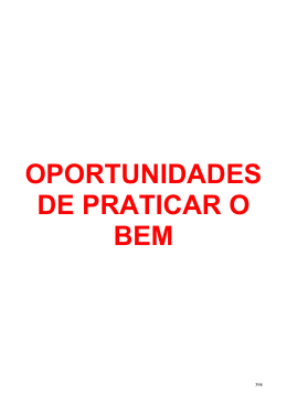 Oportunidades de Praticar o Bem