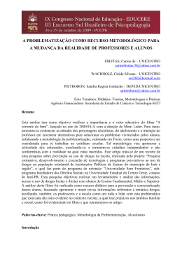 A PROBLEMATIZA&Ccedil;&Atilde;O COMO RECURSO
