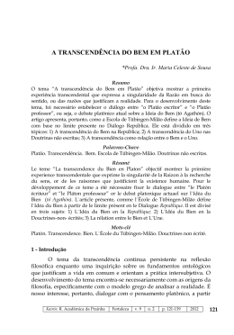 a transcend&ecirc;ncia do bem em plat&atilde;o