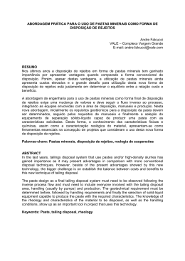Abordagem pr&aacute;tica para o uso de pastas minerais como forma de