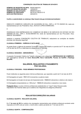 SAL&Aacute;RIOS, REAJUSTES E PAGAMENTO