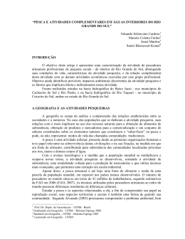 &ldquo;PESCA E ATIVIDADES COMPLEMENTARES EM &Aacute;GUAS