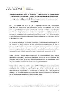 Altera&ccedil;&atilde;o da decis&atilde;o sobre as condi&ccedil;&otilde;es e