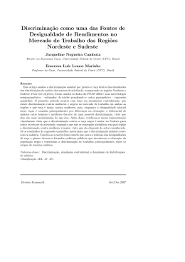 Discrimina&ccedil;&tilde;ao como uma das Fontes de Desigualdade de