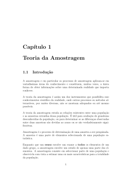 Cap&acute;ıtulo 1 Teoria da Amostragem