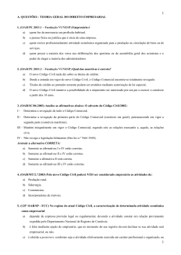 A. QUESTÕES - TEORIA GERAL DO DIREITO EMPRESARIAL 1