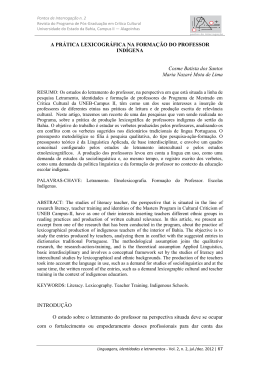 A PR&Aacute;TICA LEXICOGR&Aacute;FICA NA FORMA&Ccedil;&Atilde;O DO PROFESSOR