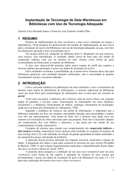 Implanta&ccedil;&atilde;o de Tecnologia de Data Warehouse em