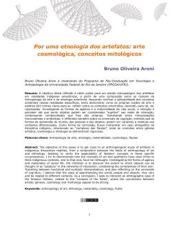 Por uma etnologia dos artefatos: arte cosmol&oacute;gica