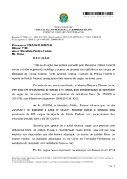 Decis&atilde;o liminar que suspendeu o concurso da Pol&iacute;cia Federal