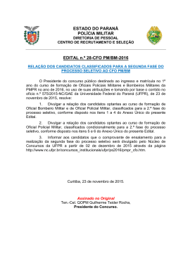 ESTADO DO PARANÁ POLÍCIA MILITAR EDITAL n.º 28 - NC