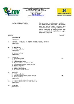 163 CBV 04.09.2014 - Registro e Sele&ccedil;&otilde;es