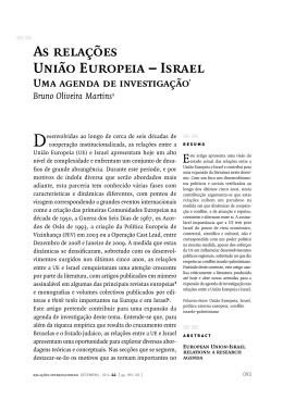 As rela&ccedil;&otilde;es Uni&atilde;o Europeia &ndash; Israel