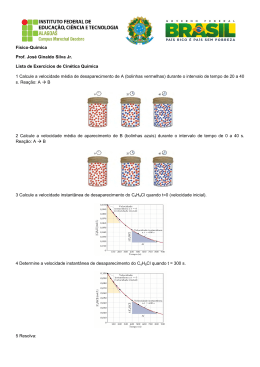 lista cintica - Monitoria de Química