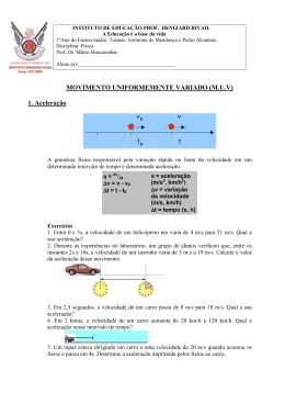 MOVIMENTO UNIFORMEMENTE VARIADO (MUV)