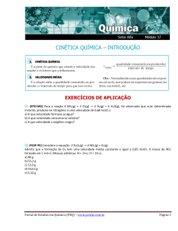 CINÉTICA QUÍMICA – INTRODUÇÃO - Portal de Estudos em Química