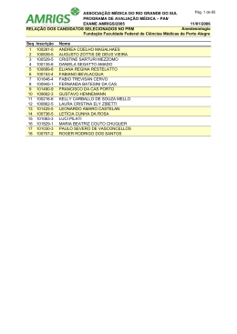AMRIGS - Selecionados por PRM