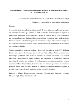 Aplica&ccedil;&atilde;o do Modelo da Tripla H&eacute;lice &agrave; NUT III Beira Interior Sul