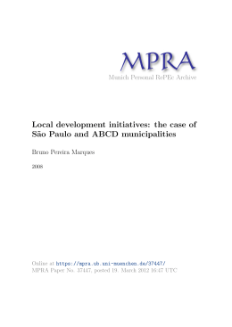 Local development initiatives: the case of S˜ao Paulo and ABCD