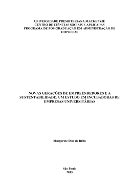um estudo em incubadoras de empresas - início