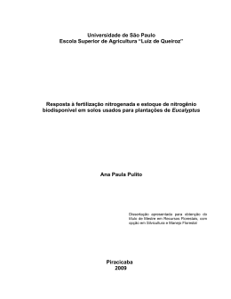 Resposta &agrave; fertiliza&ccedil;&atilde;o nitrogenada e estoque