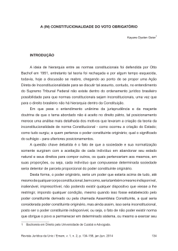 A (IN) CONSTITUCIONALIDADE DO VOTO OBRIGAT&Oacute;RIO