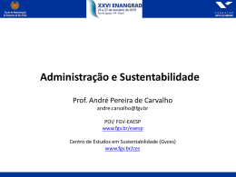 Administração e Sustentabilidade – Prof. André Pereira